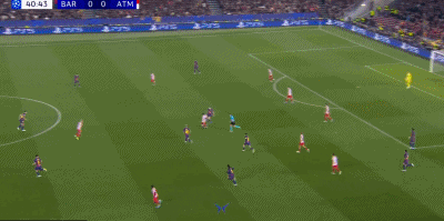 体育直播-半场：巴萨0-1马竞，阿尔瓦雷斯任意球破门，库巴西直红